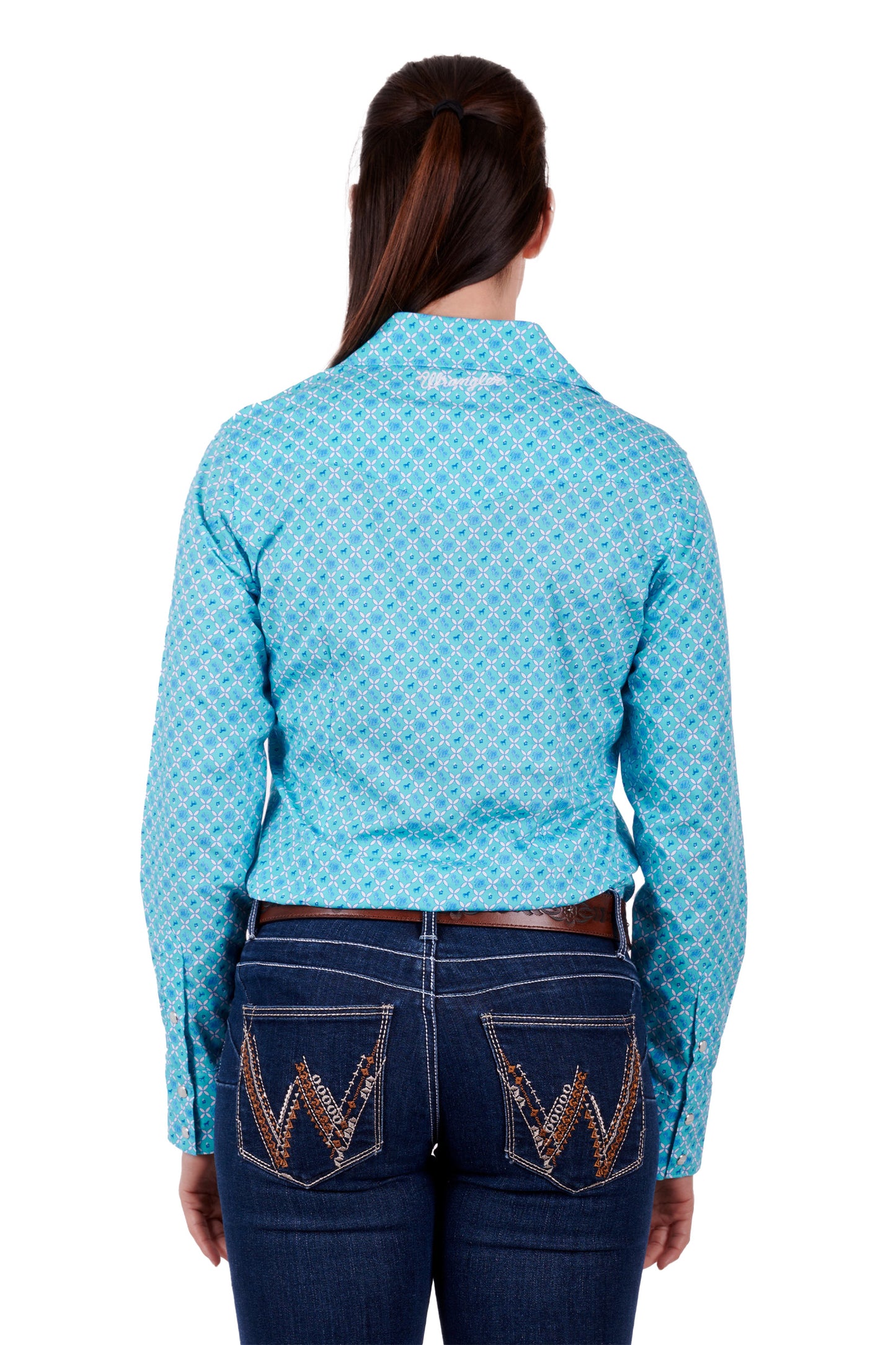 Wrangler Ladies Akilah L/S Shirt - Aqua - X3S2126509
