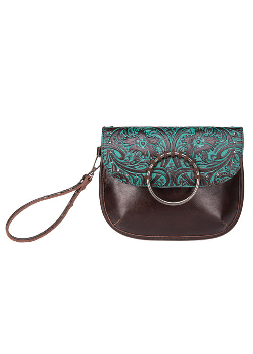Wrangler Rita Clutch Bag - Brown/Turquoise - X3S2944BAG