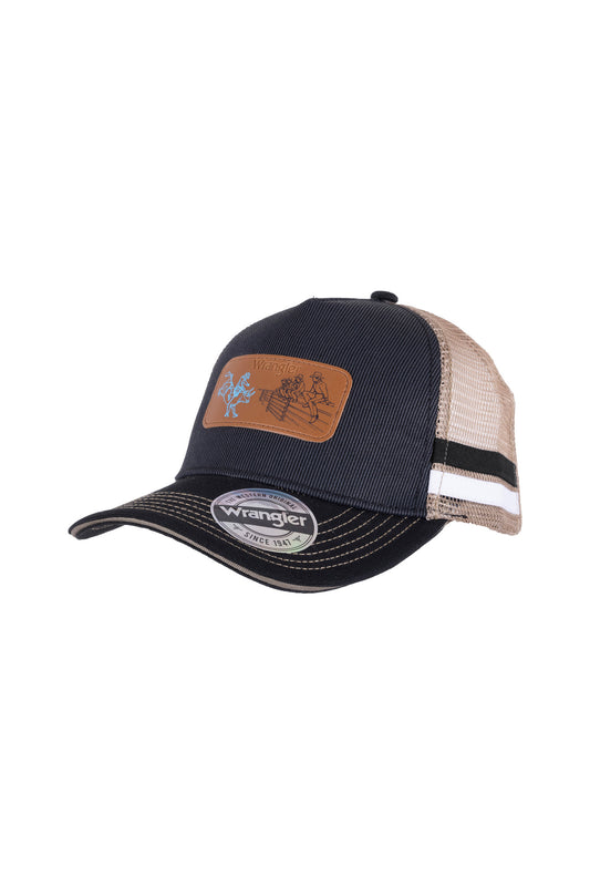 Wrangler Kids Rodeo Trucker Cap - Black/Tan - X3S3958CAP