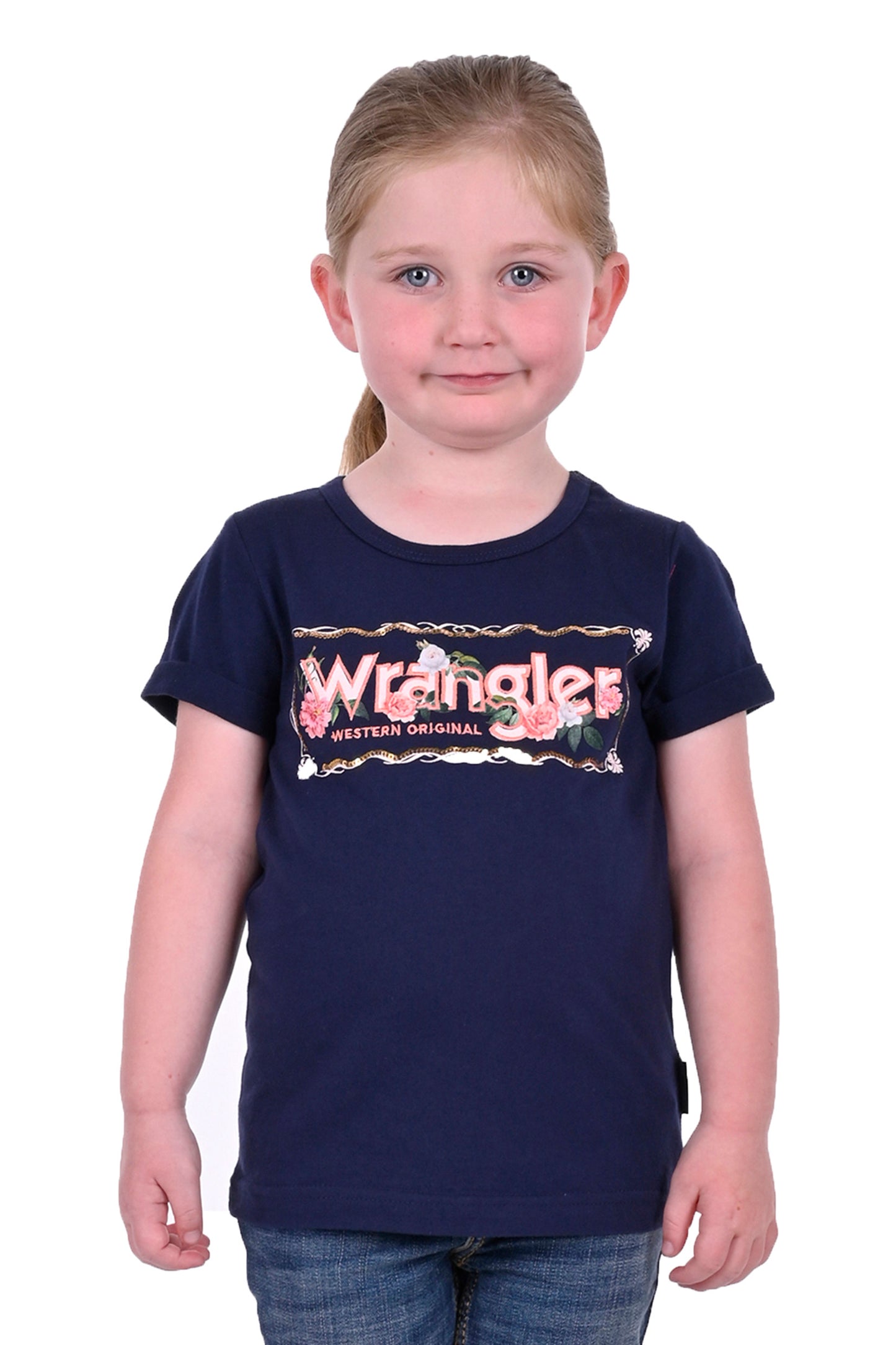 Wrangler Girls Iris Short Sleeve Tee - Navy - X3S5598767