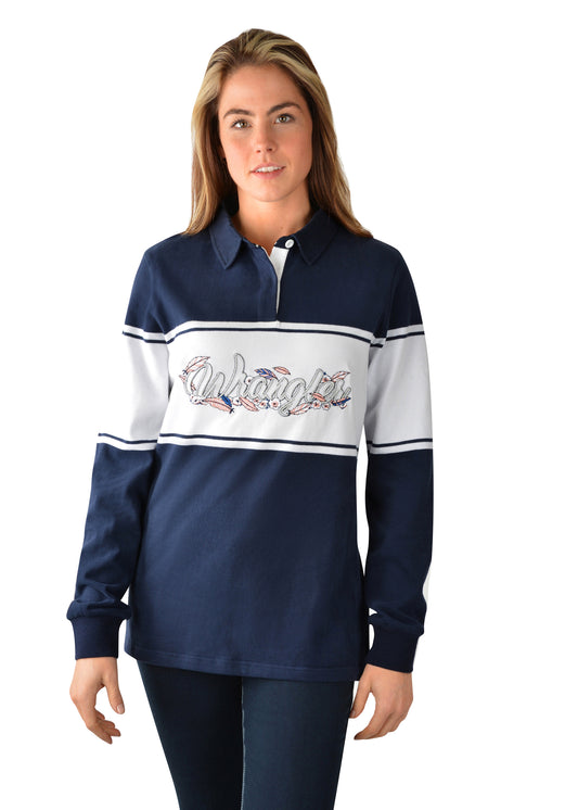 Wrangler USA Ladies Feather Rugby - ON SALE