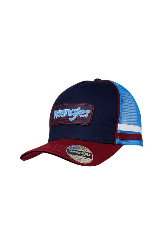 Wrangler Owen High Profile Trucker Cap - Navy/Red - X4S1940CAP
