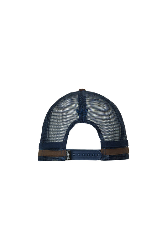 Wrangler Liam High Profile Trucker Cap - Dark Tan/Navy - X4S1941CAP