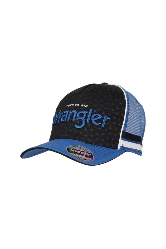 Wrangler Jack High Profile Trucker Cap - Black/Royal - X4S1943CAP