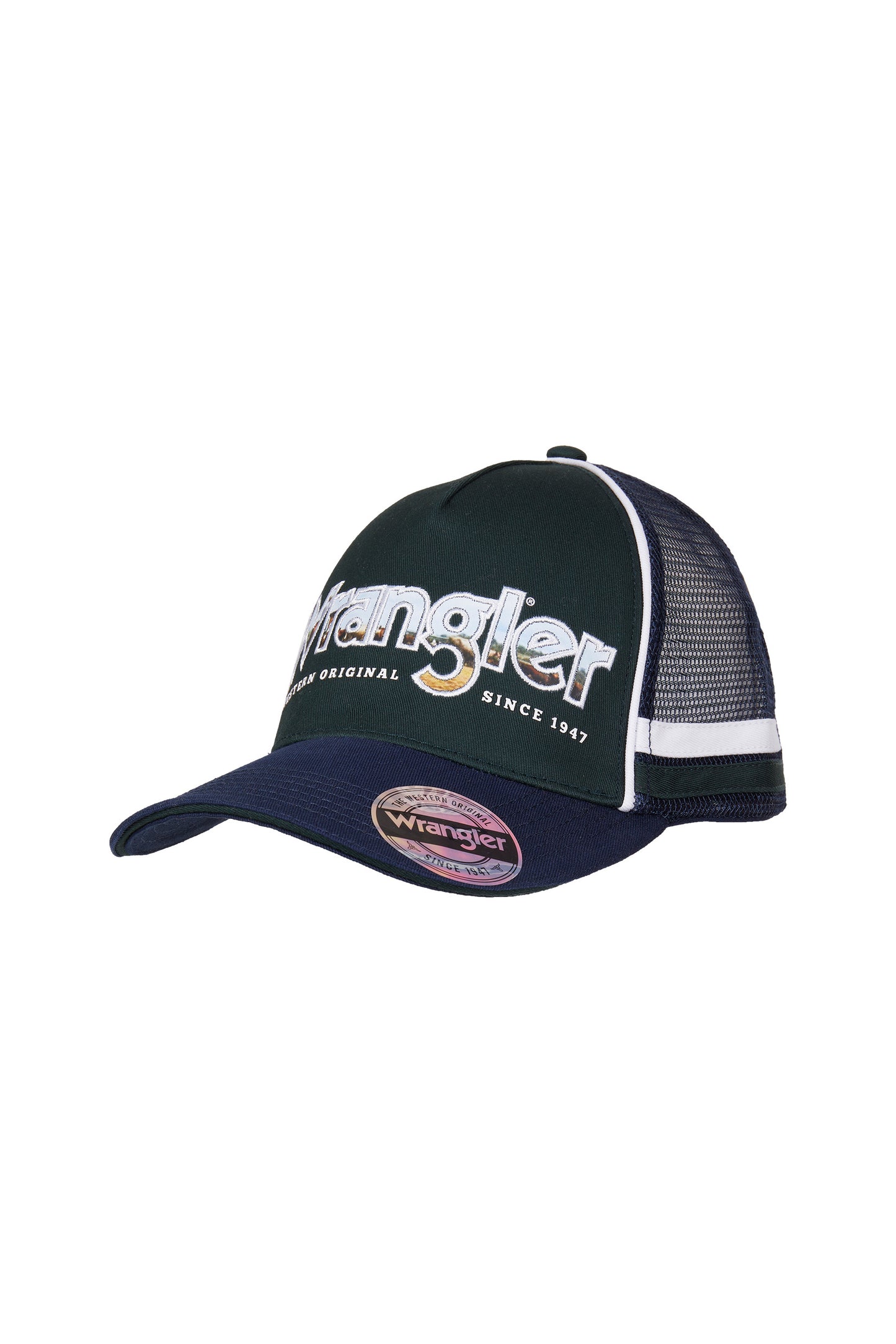 Wrangler Brad Trucker Cap - Dark Green/Navy - X4S1945CAP