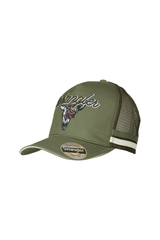Wrangler Utah High Profile Trucker Cap - Olive - X4S2906CAP