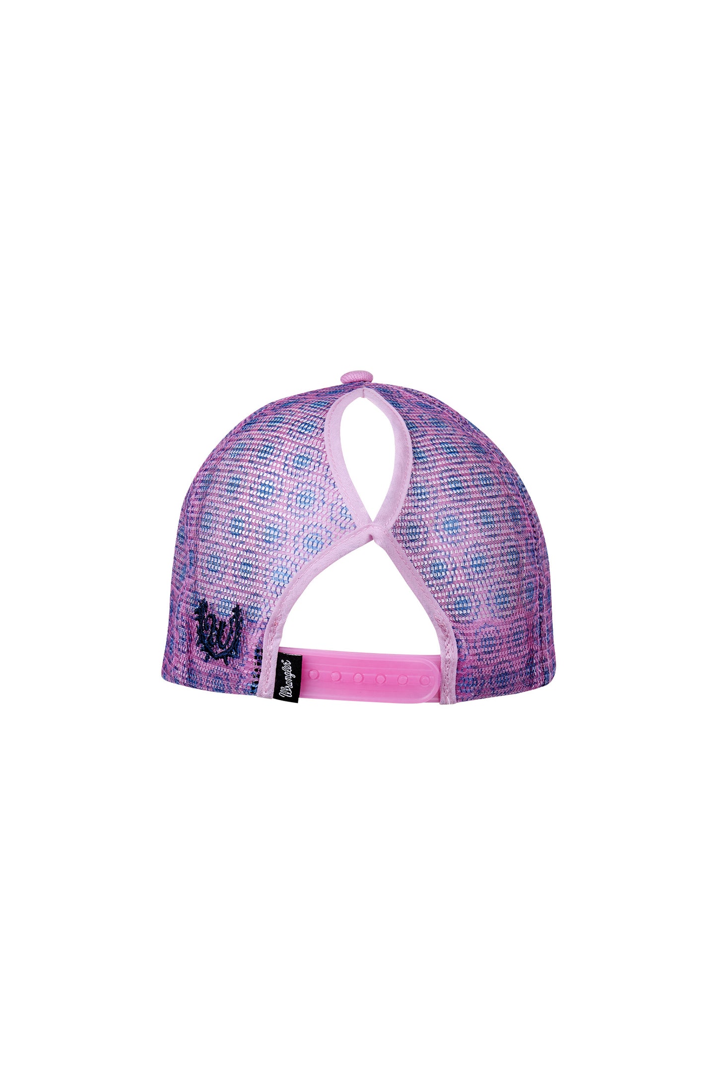 Wrangler Krista High Profile Ponytail Trucker Cap - Pink/Navy - X4S2909CAP