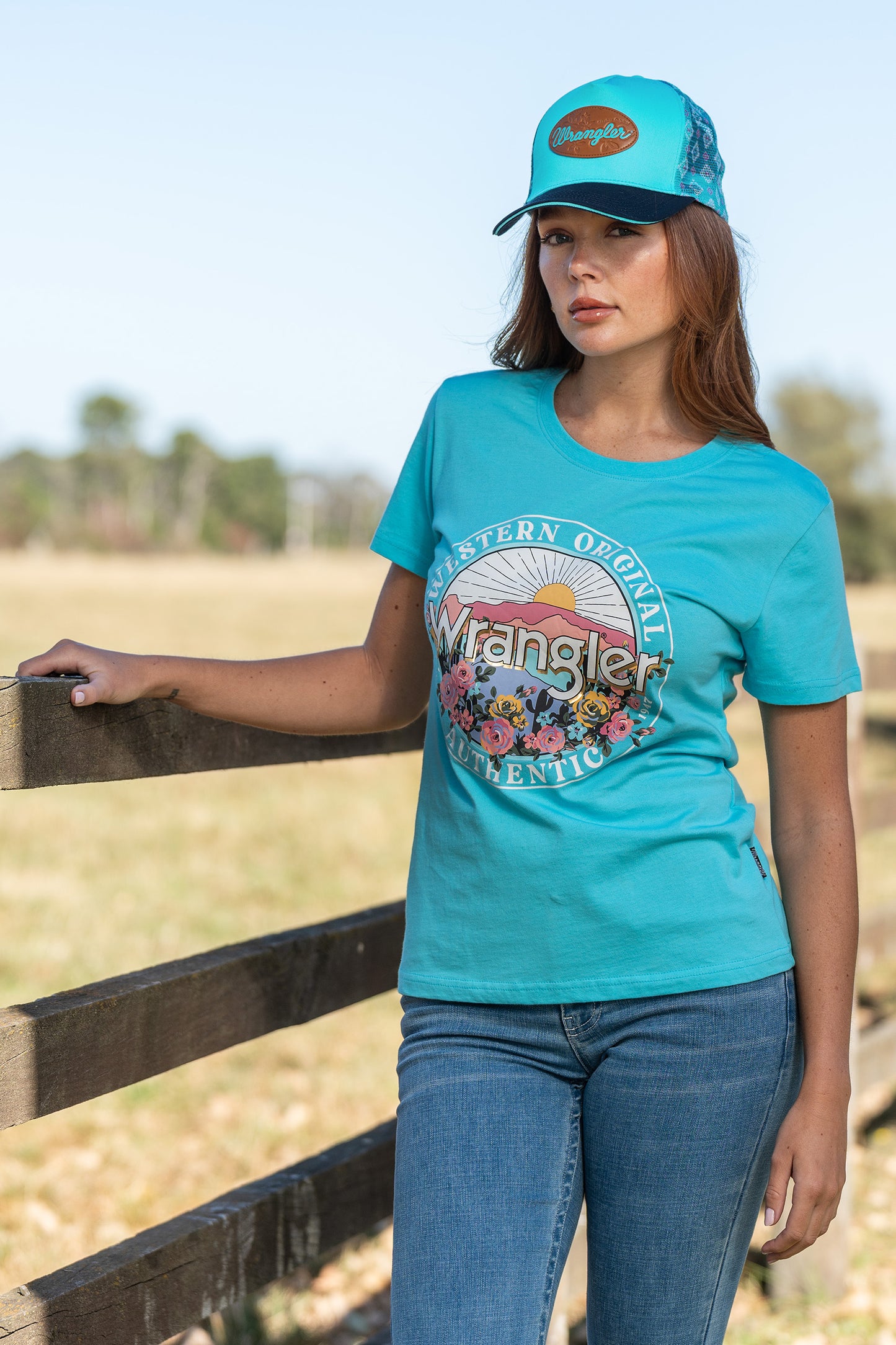 Wrangler Ponytail Trucker Cap - X4S2911CAP-Aqua/Navy