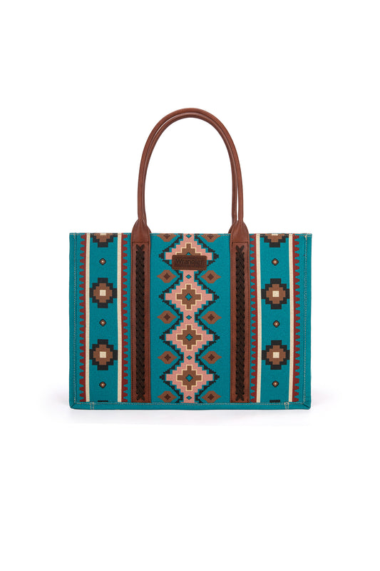 Wrangler Southwestern Tote Bag - Aqua - X4S2951BAG