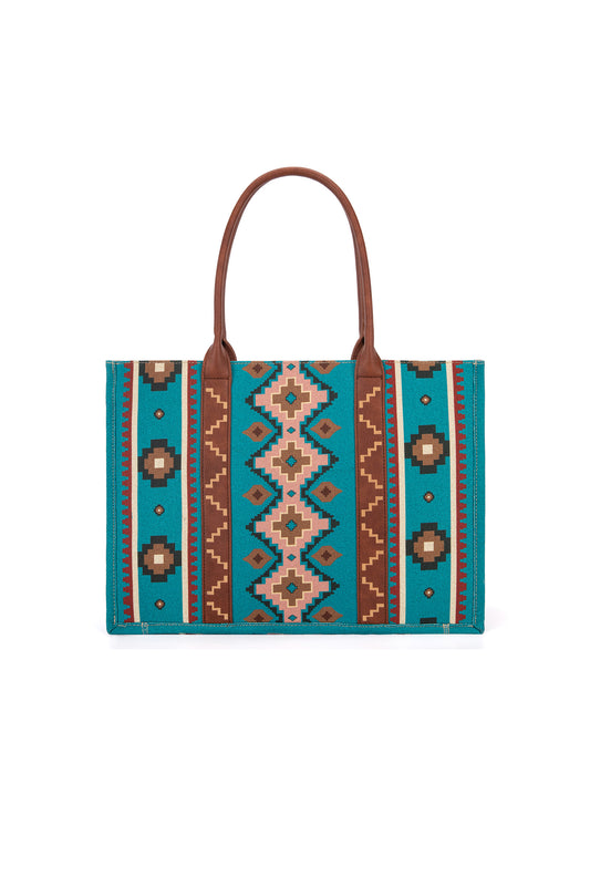 Wrangler Southwestern Tote Bag - Aqua - X4S2951BAG