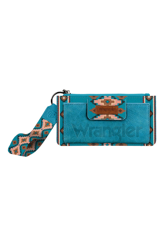 Wrangler Ladies Southwestern Logo Wallet - X4S2959WLT - Aqua