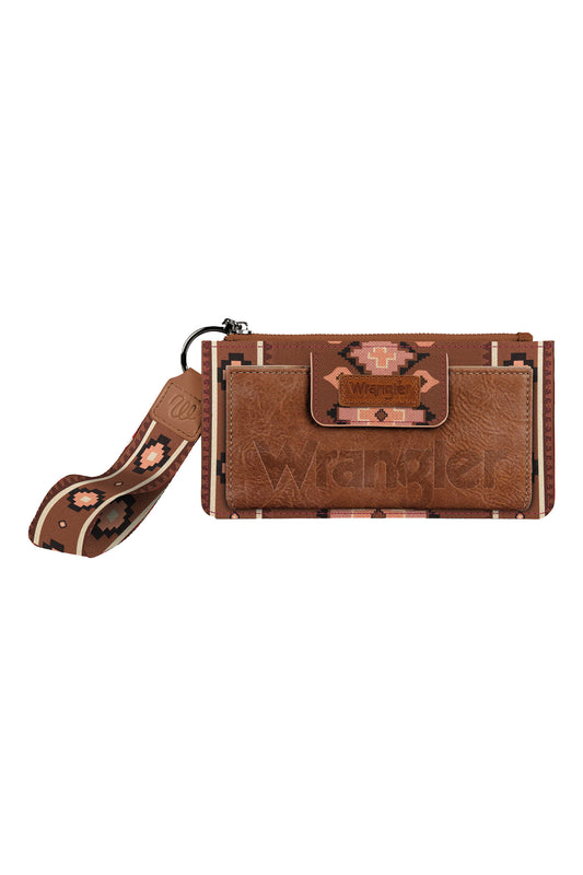 Wrangler Ladies Southwestern Logo Wallet - X4S2959WLT - Brown