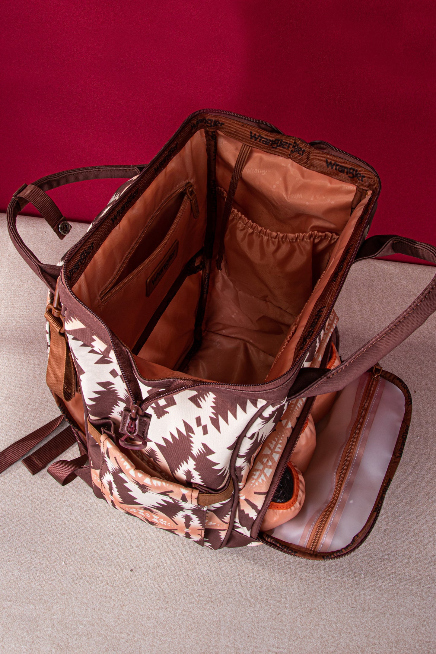 Wrangler Southwestern Backpack Baby Bag - X4S2960BAG - Mocha