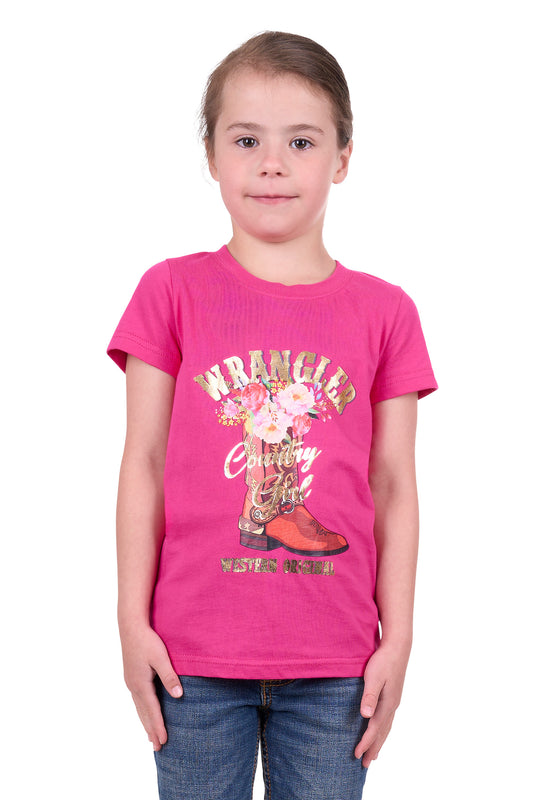 Wrangler Girls Penny Short Sleeve Tee - Pink - X4S5598204