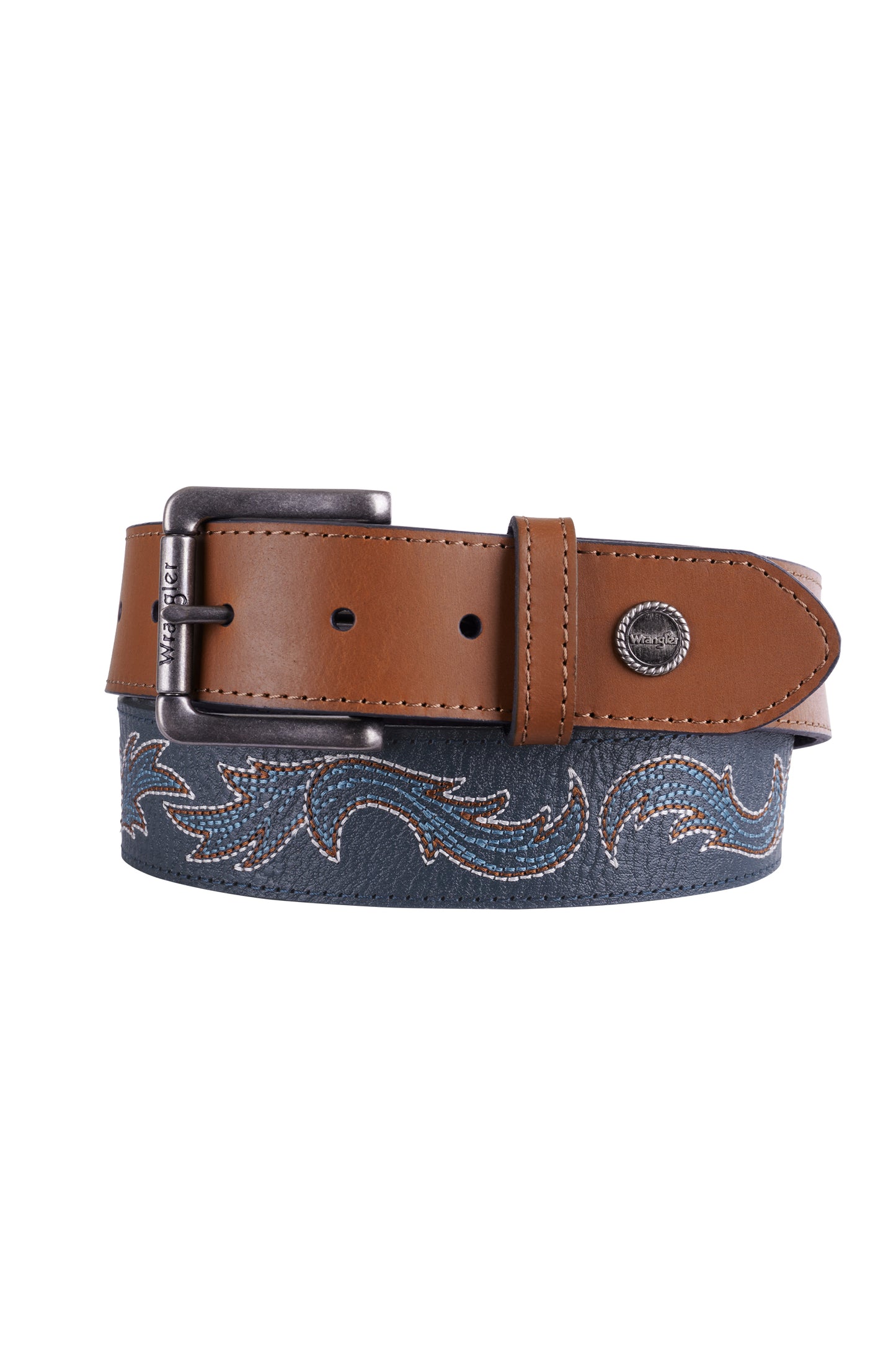 Wrangler Aiden Belt - Navy/Tan