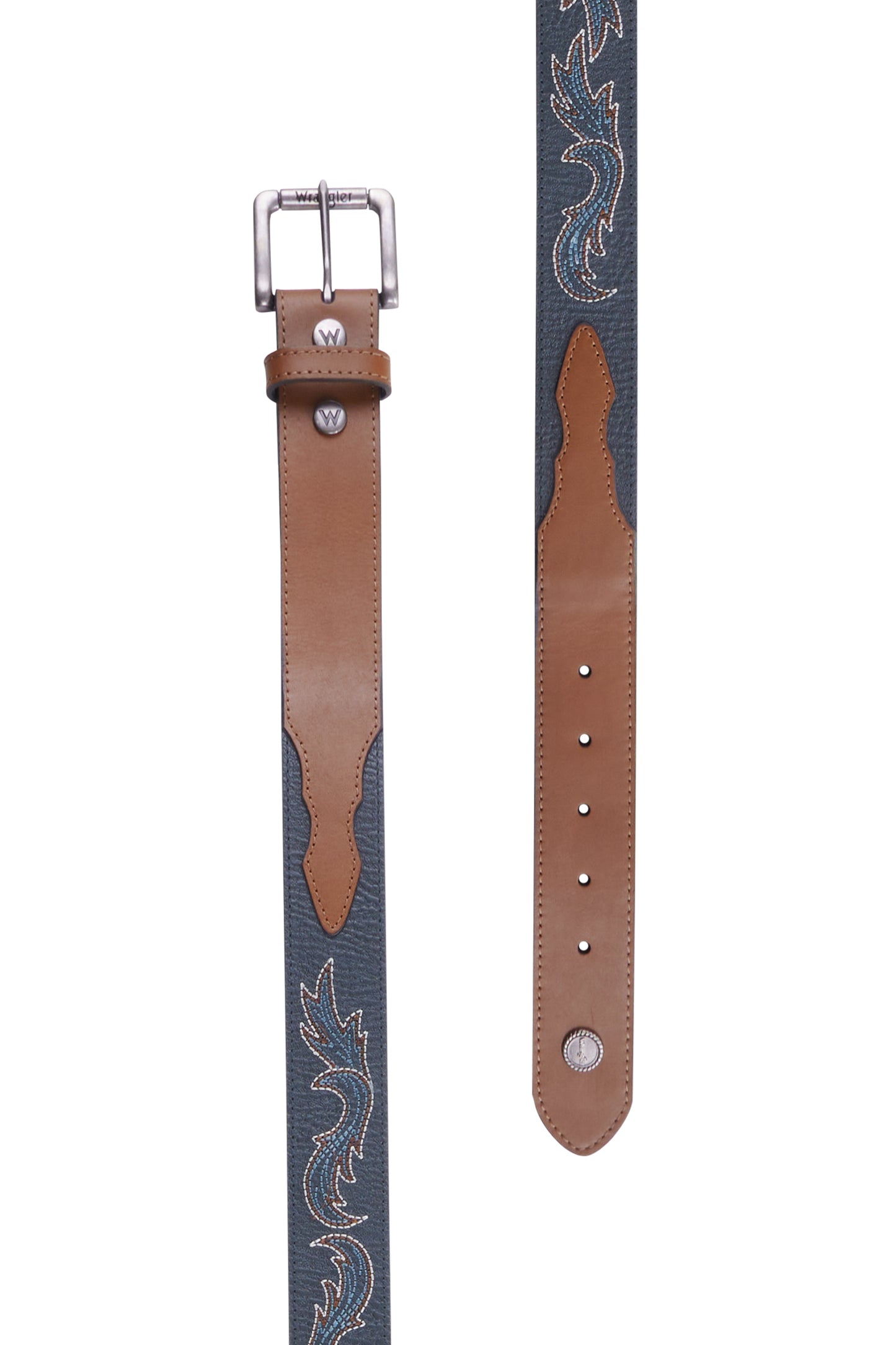 Wrangler Aiden Belt - Navy/Tan