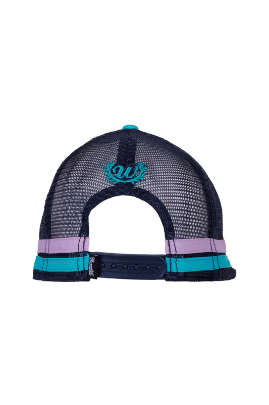 Wrangler Monica High Profile Ponytail Trucker Cap - Aqua/Navy - X4W2907CAP