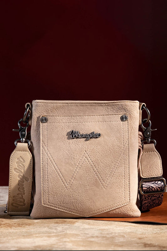Wrangler Floral Embossed Crossbody Bag - X4W2958BAG - Camel