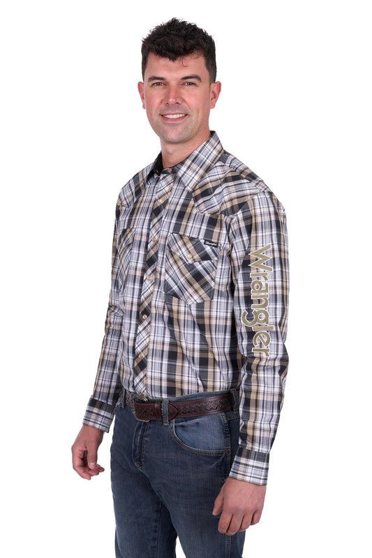 Wrangler Mens Joel Logo L/S Shirt - X5S1111361
