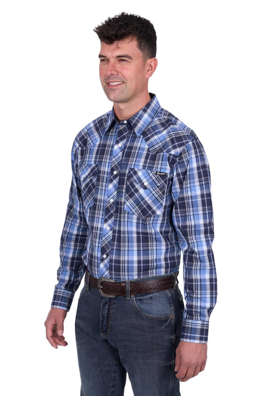 Wrangler Mens Check Logo L/S Shirt - X5S1112362