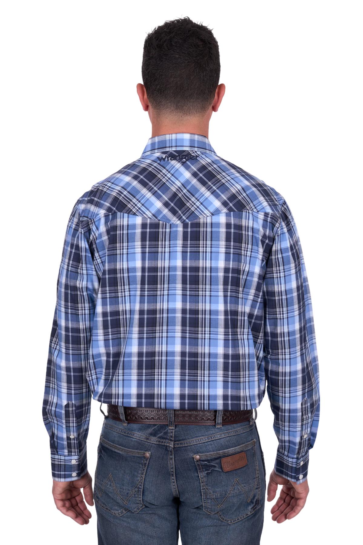 Wrangler Mens Check Logo L/S Shirt - X5S1112362