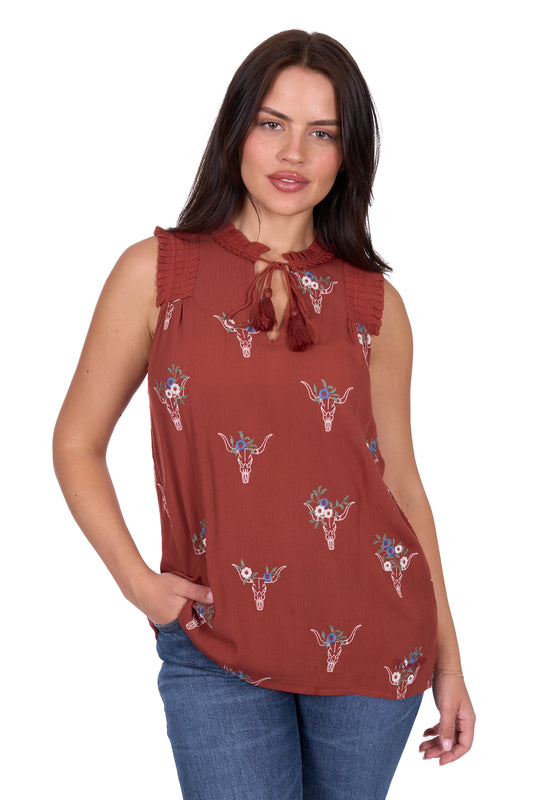 Wrangler Ladies Krissy Sleeveless Blouse - X5S2536442