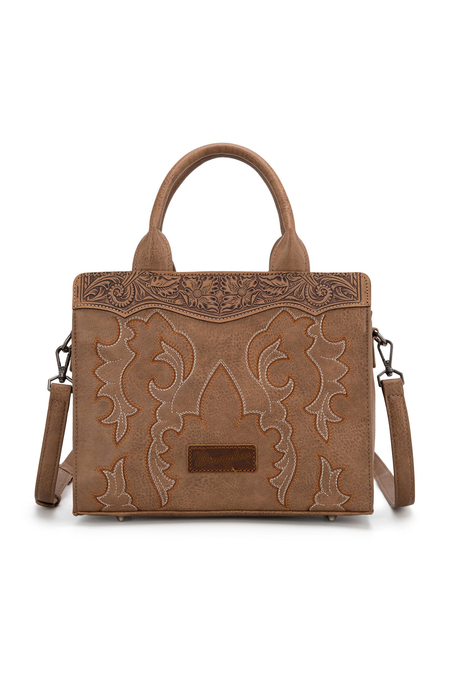 Wrangler Embroidered Crossbody Bag - Camel