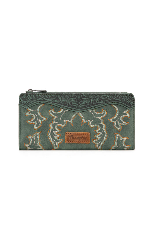 Wrangler Embroidered Wallet - Sage