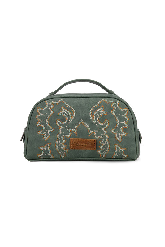 Wrangler Embroidered Cosmetic Bag - Sage