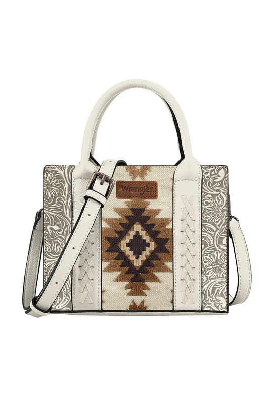 Wrangler Aztec Tooled Crossbody Bag - Beige