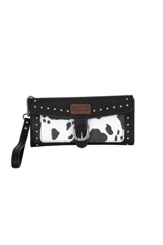 Wrangler Cow Print Wallet - Black