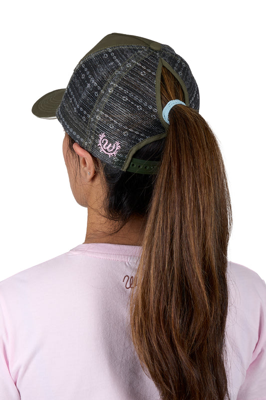 Wrangler Piper High Profile Ponytail Trucker Cap