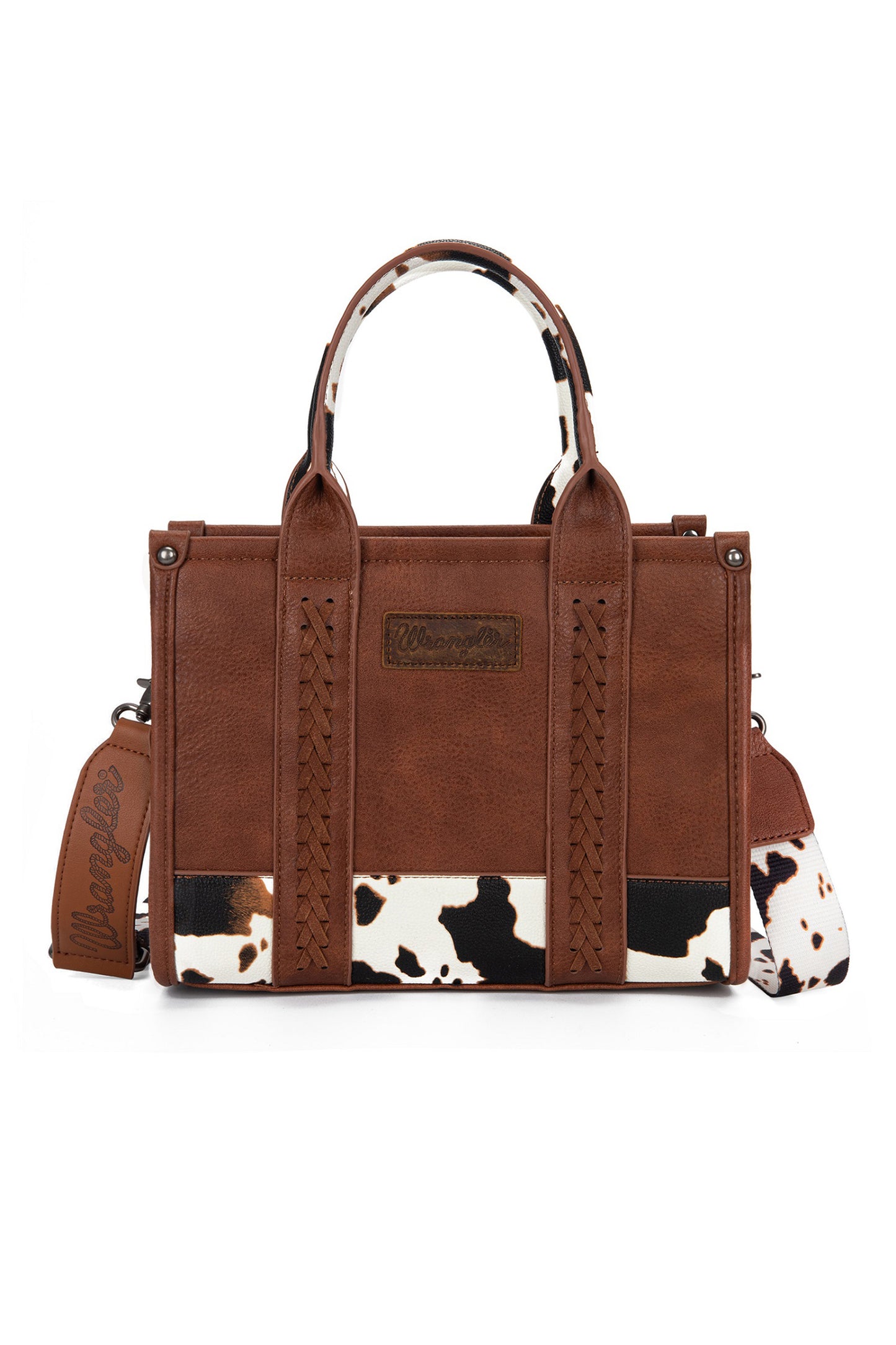 Wrangler Cow Print Crossbody Bag - Dark Tan