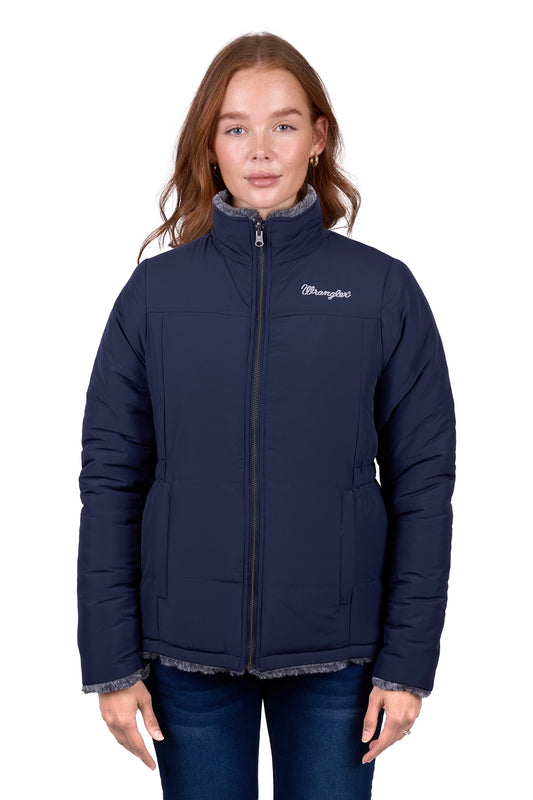 Wrangler Ladies Denver Reverse Jacket - Navy/Charcoal - ON SALE