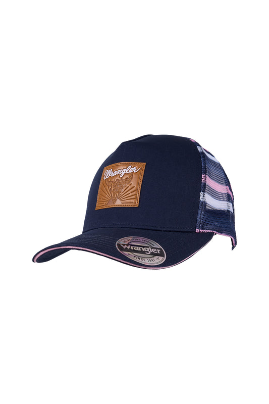 Wrangler Elise High Profile Ponytail Trucker Cap - Navy