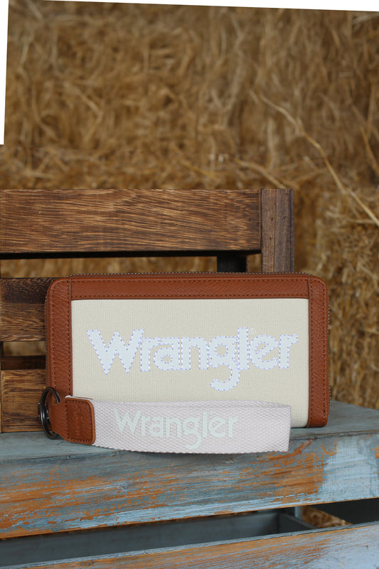 Wrangler Canvas Iconic Logo Wallet - Natural - X5W2986WLT