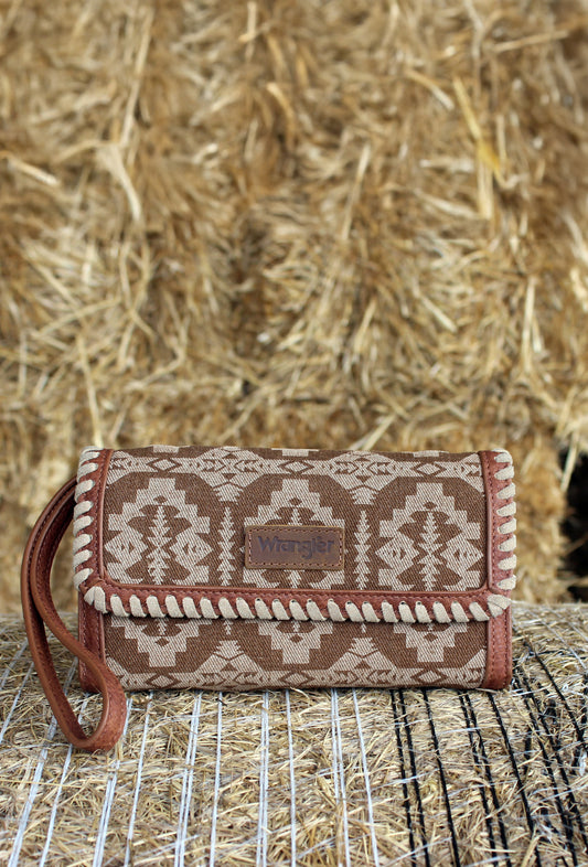 Wrangler Dakota Whipstitch Wallet Bag - Tan - X5W2989WLT