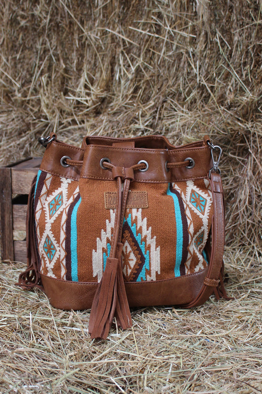 Wrangler Maya Aztec Bucket Bag - Tan - X5W2992BAG