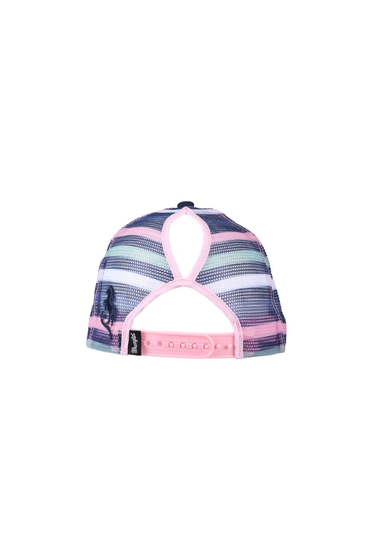Wrangler Kids Tori High Profile Ponytail Cap - Navy and Pink