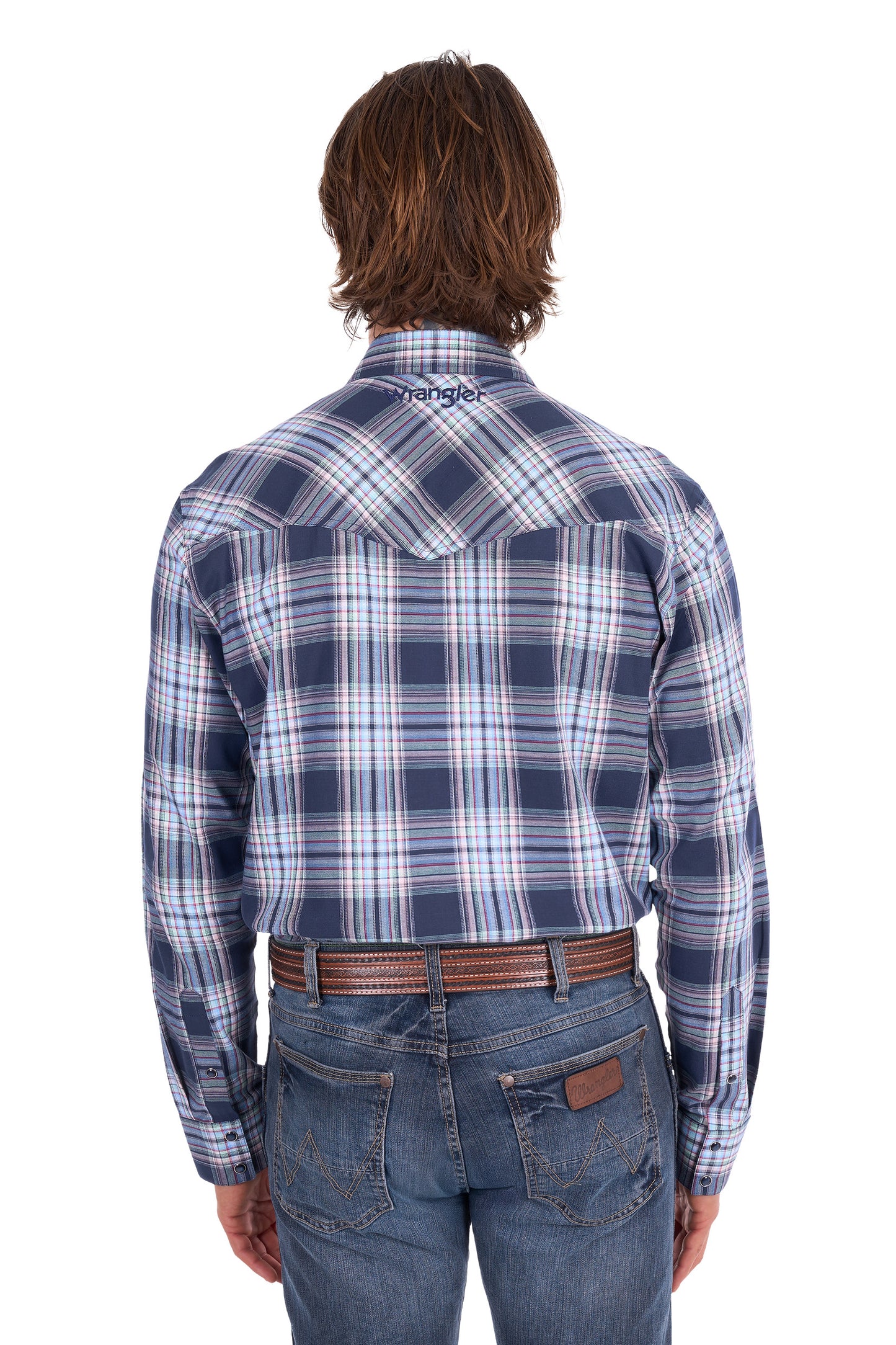 Wrangler Mens Mario Check Logo L/S Shirt - X6S1111660