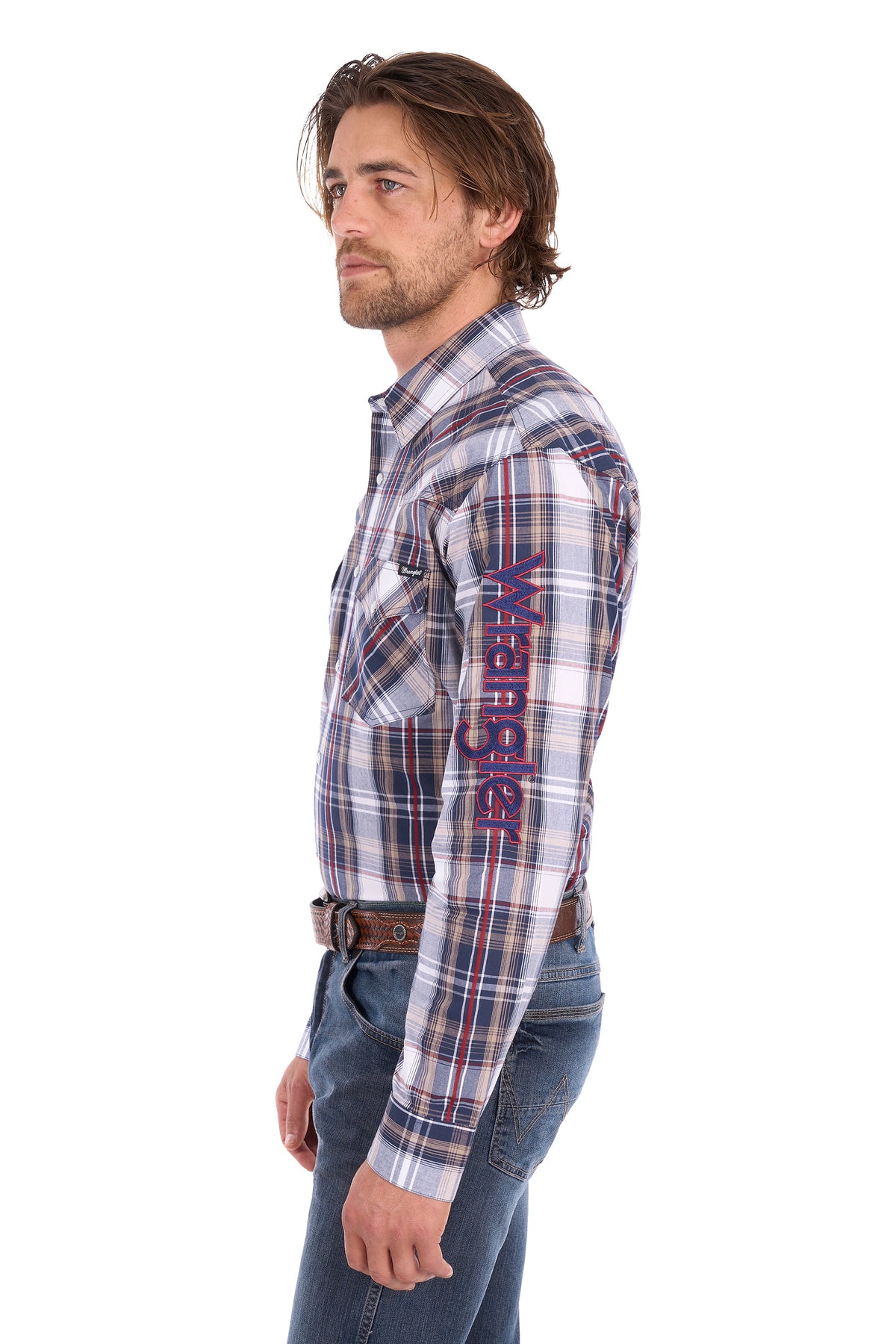 Wrangler Mens Shaun Check Logo L/S Shirt - X6S1111664