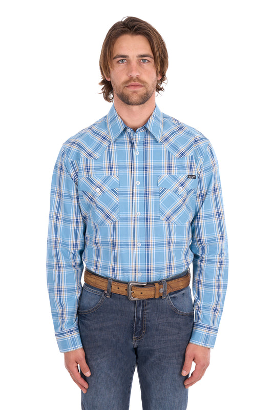 Wrangler Mens Zak Check Button Down L/S Shirt - X6S1111668