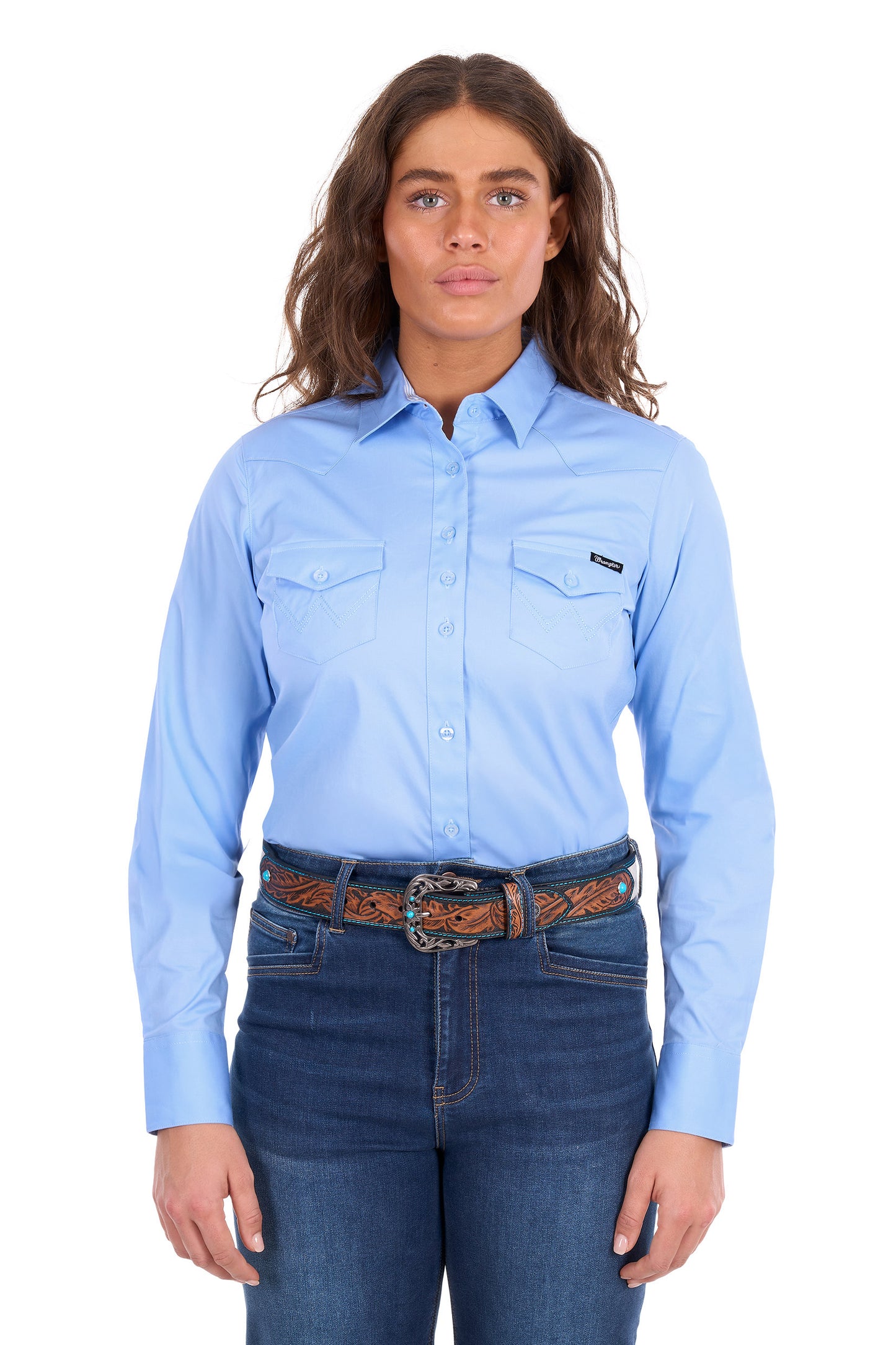Wrangler Ladies Hazel L/S Shirt - Blue - X6S2101608