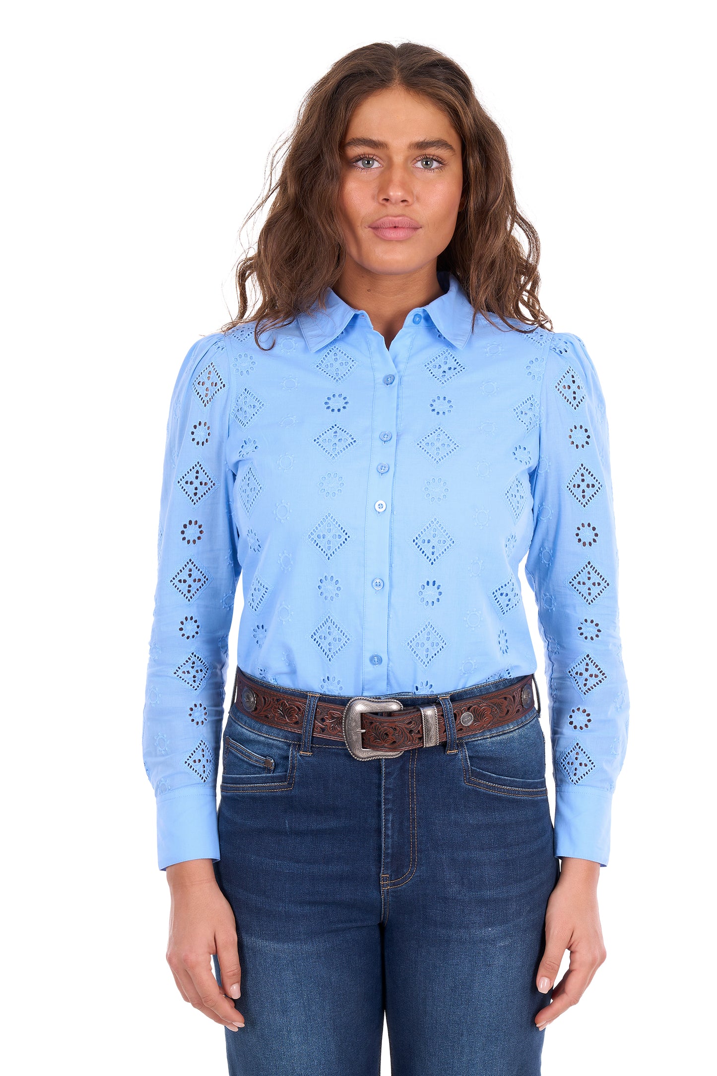 Wrangler Ladies Fleur L/S Shirt - Cornflower - X6S2104600