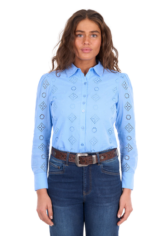 Wrangler Ladies Fleur L/S Shirt - Cornflower - X6S2104600