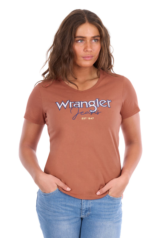 Wrangler Ladies Maya V-Neck S/S Tee - X6S2599640