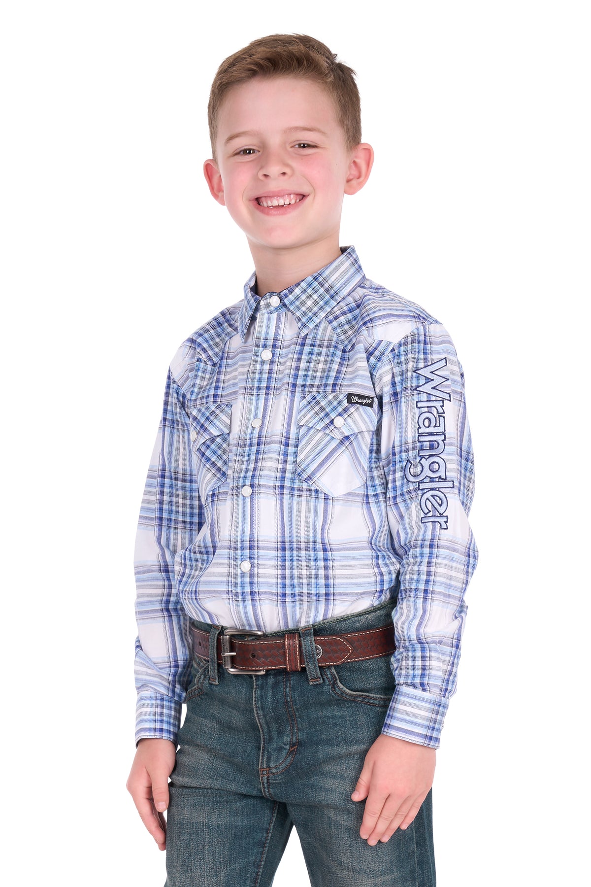Wrangler Boys Eric Check Logo L/S Shirt - X6S3111667