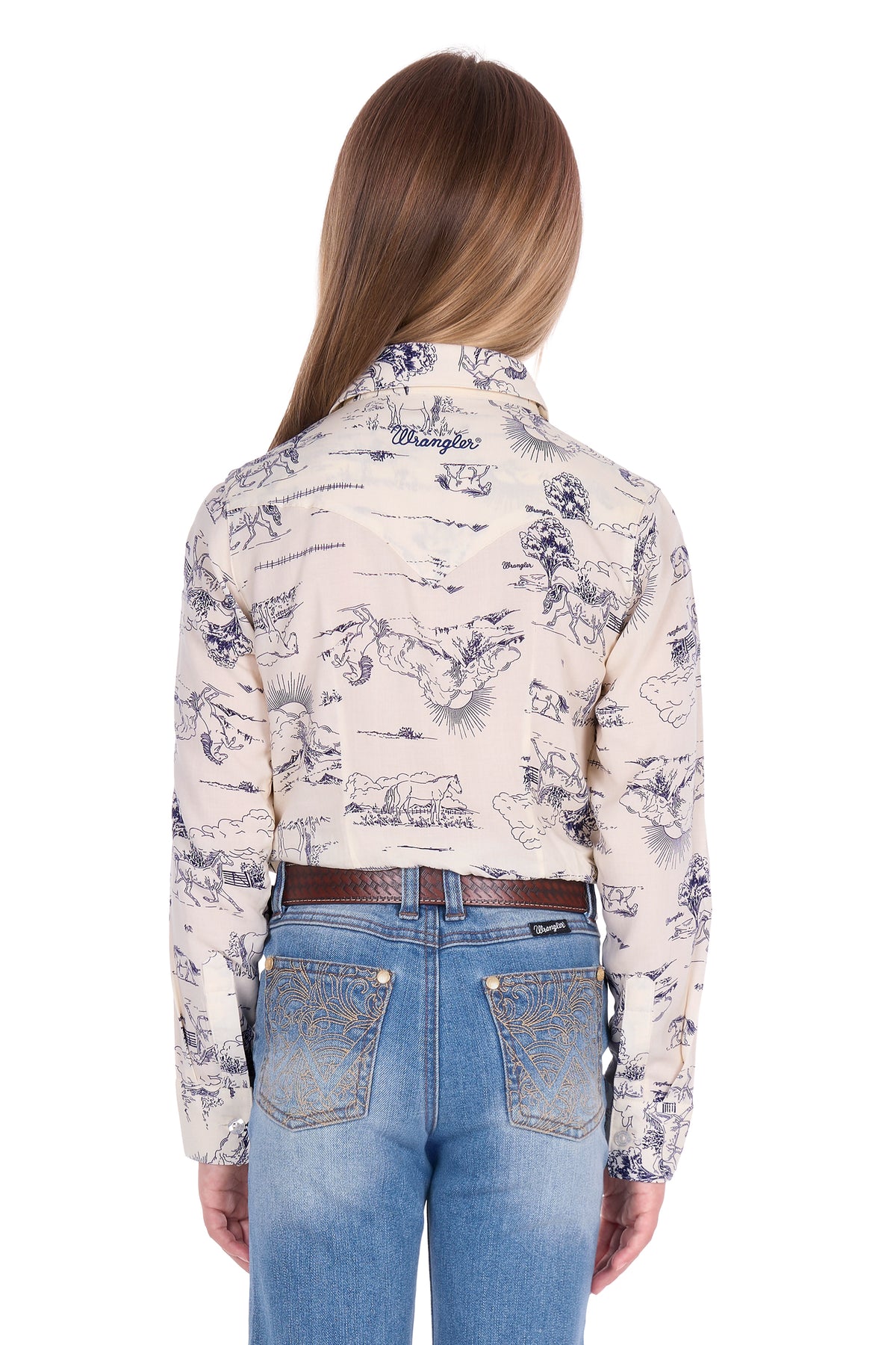 Wrangler Girls Ivory Logo L/S Shirt - X6S5127602