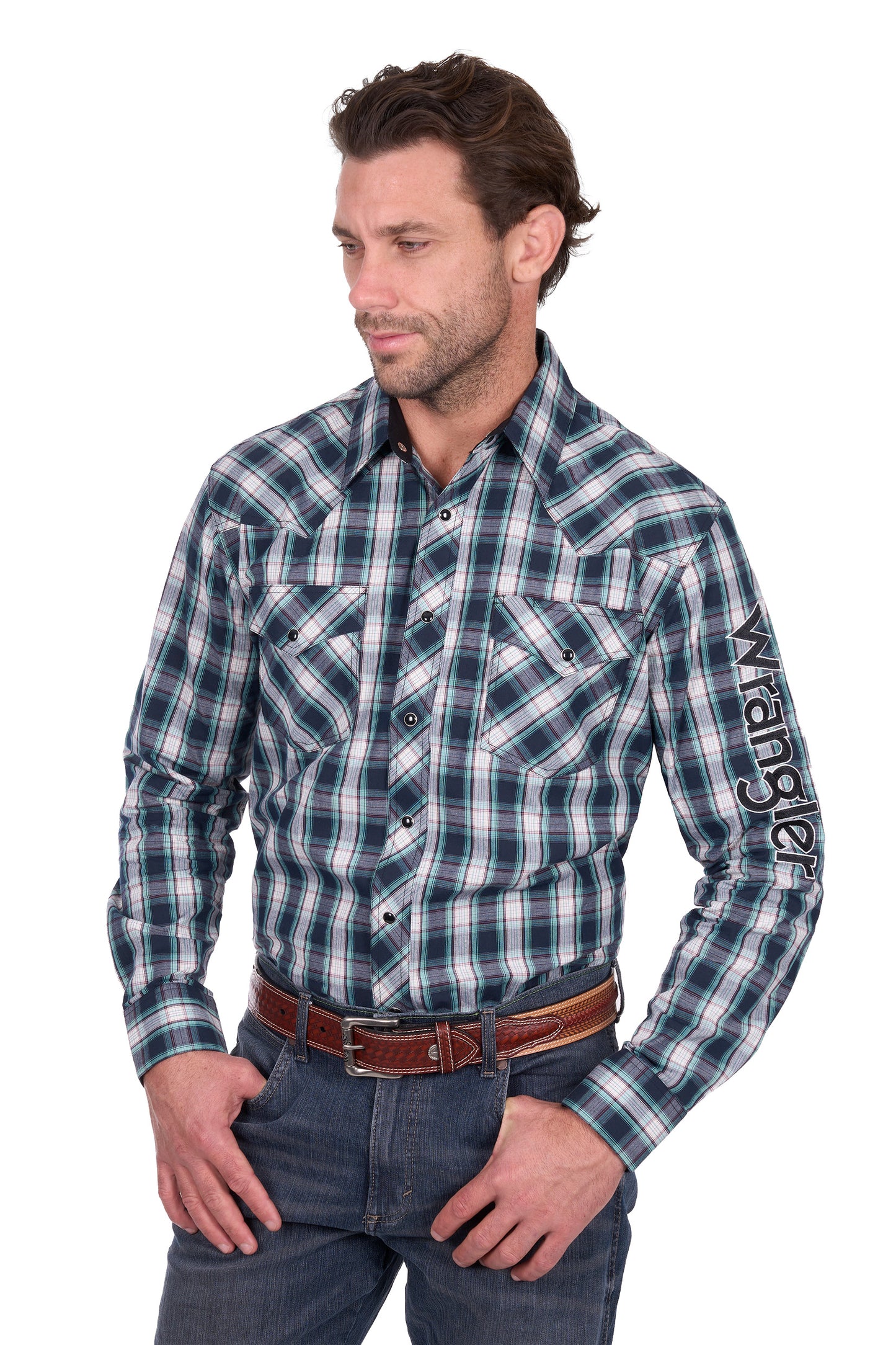 Wrangler Mens Dustin Check Western Shirt - X6W1111482