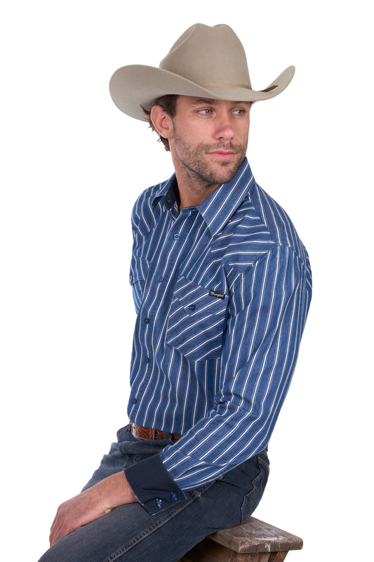 Wrangler Mens Roy Stripe Button Down L/S Shirt - X6W1111487